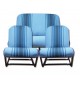 Garnitures bleu sièges symétrique 2cv4-2cv6 citroen - resto classic car
