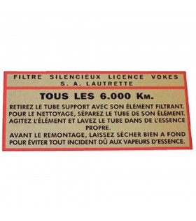 Adhésif de filtre à air Vokes Citroën Traction avant